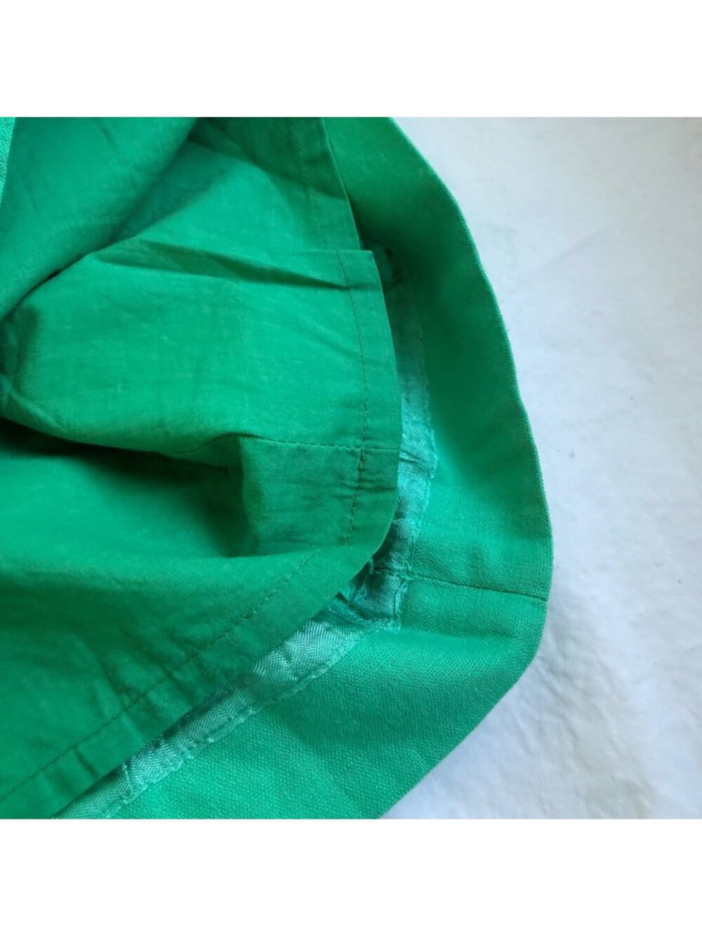 J. Crew Green Linen Cotton Blend Smocked Elastic Waist Skirt Womens Size 0 - Picture 6 of 10